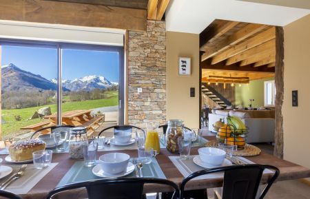 G&icirc;te n&deg;65G302211 Arras-en-Lavedan - Hautes-Pyr&eacute;n&eacute;es - Vue sur les Pyr&eacute;n&eacute;es depuis la cuisine 